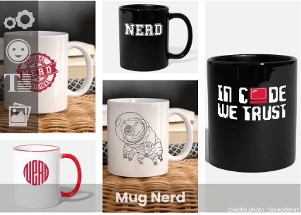 Mug nerd, pour développeur, otaku ou geek, à personnaliser en ligne. Impression de qualité, mug Spreadshirt.