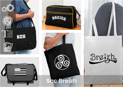 Sac Breizh : créez votre sac unique avec un motif Breizh personnalisable, un triskel, un symbole breton.