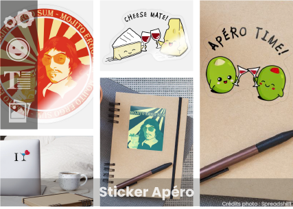 Sticker apéro personnalisé à coller un peu partout pour célébrer la fête et l'heure de l'apéro.