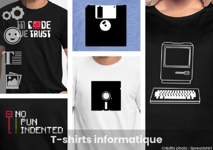 T-shirt informatique personnalisable : créez votre version unique, motifs chargement et ordinateur, code etc. à imprimer en ligne.