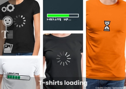 T-shirt loading original personnalisé par vos soins : motifs loading et buffering à imprimer en ligne avec Spreadshirt.