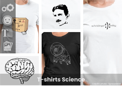 T-shirt science, humour scientifique, blague Schrödinger à imprimer en ligne. Impression à l'unité.